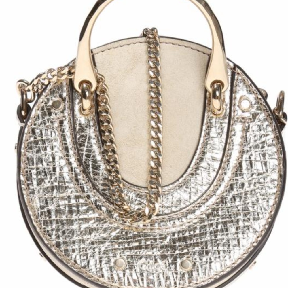 NWT $1150 CHLOE 'SMALL PIXIE' GOLD SHOULDER BAG - Picture 5 of 5